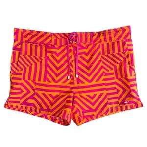 2(X)IST Men’s Small Pink Orange Geometric Swim Trunks Shorts